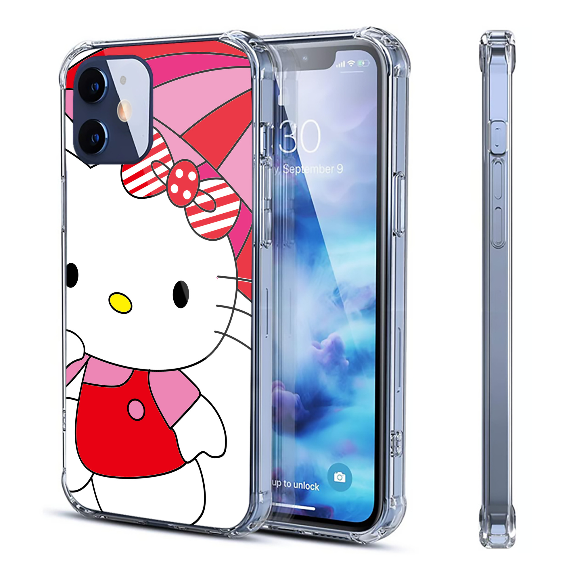 （画像用） Hello Kitty ハローキティ 【iPhone 12シリーズ対応】透明スマホケース（クリアソフトケース）
